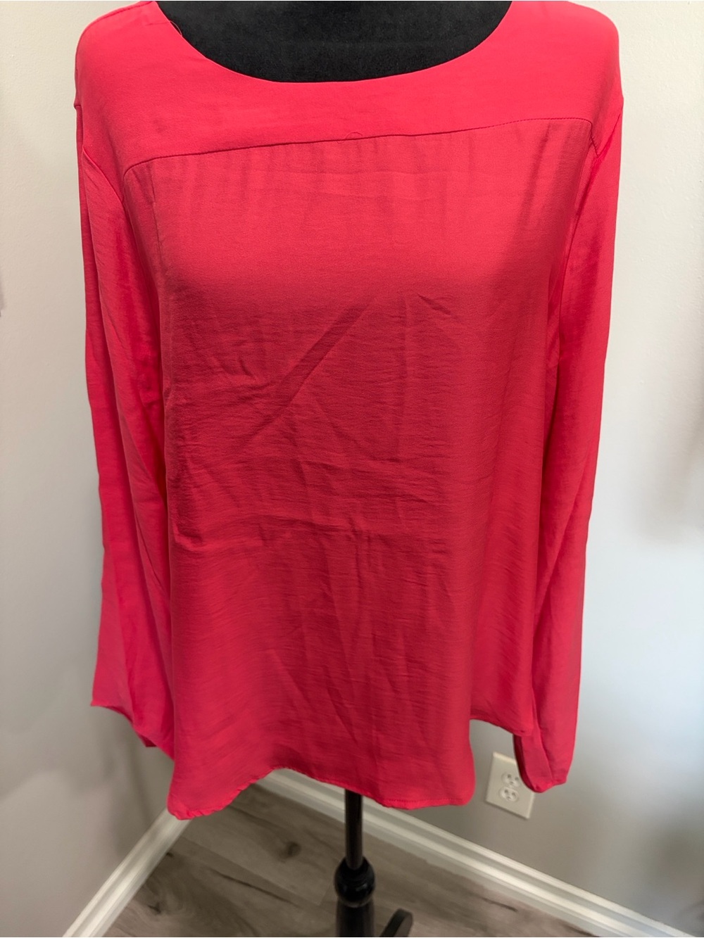 Women’s Long-Sleeve Boat Neck Top - Coral color